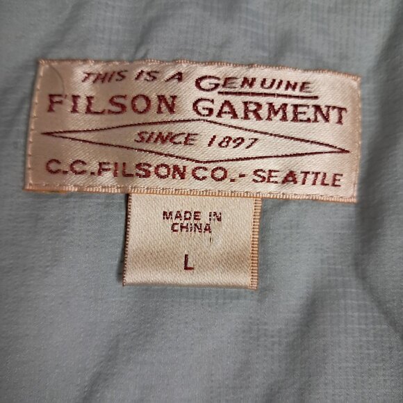 Filson Lightweight Full Zip Primaloft Nylon Vest Large - Picture 9 of 11